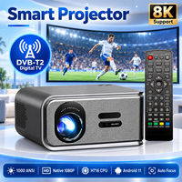 Smart Android TV Native 1080P Full HD Autofokus HiFi-Lautsprecher Outdoor Heimkino Spiele-Projektor mit DVB-T2 Digital-TV