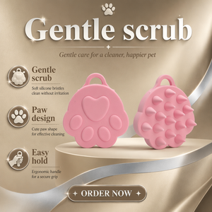 <span class=keywords><strong>Brosse</strong></span> à shampoing en silicone Patte de Chat avec peigne de massage intégré pour le cuir chevelu, légère et personnalisable pour le soin et la nutrition des cheveux - Product Image 3