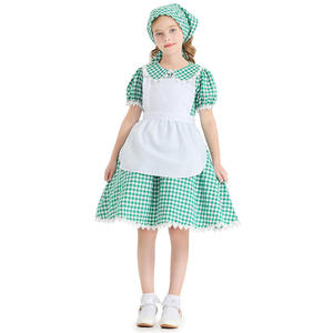 Costume de Cosplay de Paysanne des Terres Brutes pour Filles, Robe Tablier à Carreaux, Cape et Tenue pour Enfants - Idéal pour l'Oktoberfest - Product Image 5