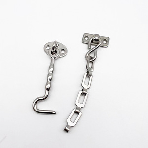 Stainless Steel Door Window <b>Hook</b> Chain Lock Heavy Duty Security <b>Bolt</b> For Door And Window Easy Installation Industrial Design - Product Image 1