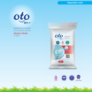 Masque chirurgical Oto Mask 3 plis, lot de 50, offre un confort léger et unisexe avec une protection jetable hygiénique au quotidien - Product Image 2