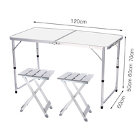 TUOYE extérieur hauteur réglable 60cm * 120cm pliant Portable Camping pique-nique Portable Table pliante Table