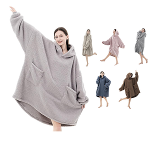 Sweat-shirt à capuche en polaire sherpa surdimensionné et chaud pour l'hiver, couverture portable géante et confortable pour regarder la télévision, pour adultes et enfants, canapé à domicile - Product Image 2