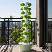 Tour hydroponique verticale intelligente - Système à 10 étages pour 40 plantes avec pompe de circulation automatique et réservoir d'eau de 30L