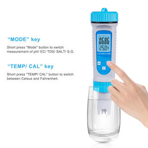 Venta caliente 6 en 1 Ec/<span class=keywords><strong>Tds</strong></span>/Zout/S.g/Temperatuur/Ph Smart analizador digital de calidad del agua pH tester PEN para beber acuario - Product Image 5