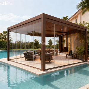 Pérgola Moderna de Aluminio con Recubrimiento en Polvo de 2x3, 3x4, 4x6m, Techo Inteligente con Persianas, Tiras LED, Pantallas ZIP Resistentes al Viento, de Alta Gama para Jardín - Product Image 2