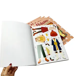 어린이를위한 자신의 디자인 종이 인형 책 캐릭터 원피스 천공 종이 아기 책 인쇄 8.5x11
