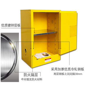 Gabinete de seguridad química a prueba de explosiones Ql, de 45 galones, de acero, ignífugo, para almacenamiento de materiales inflamables y peligrosos - Product Image 1