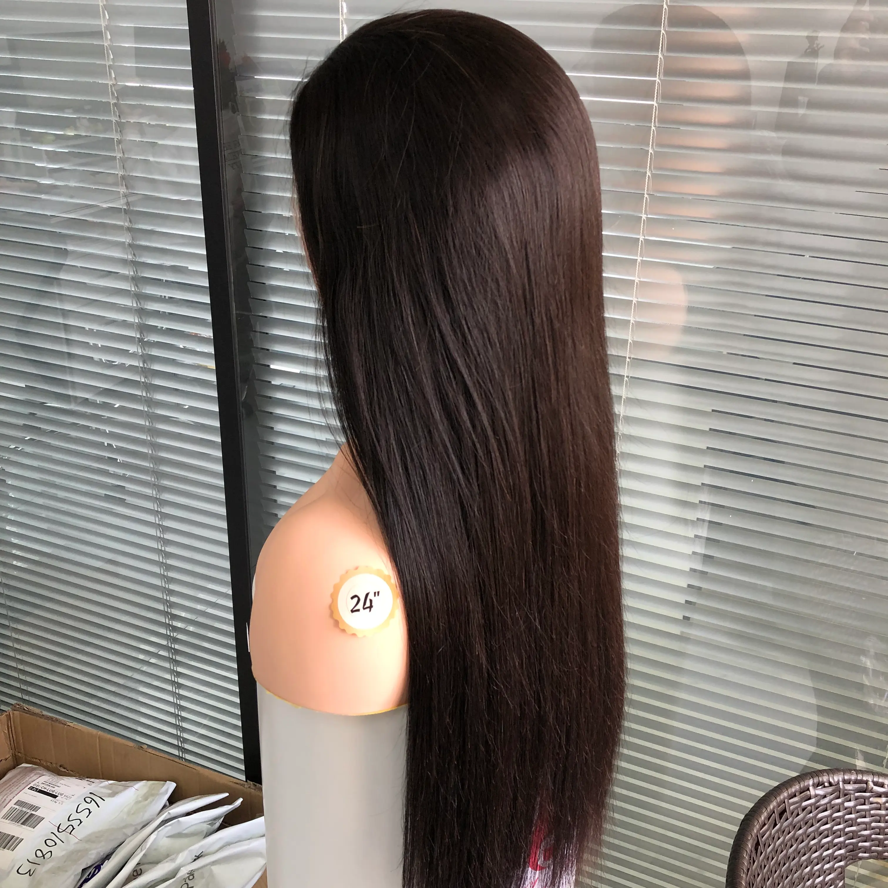 Fornecedores brasileiros de cabelo humano remy 150% 180% peruca de renda completa sem cola longa e reta HD perucas de renda transparente - Compre agora!