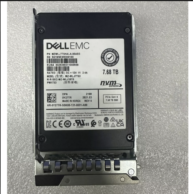 PM1733 Enterprise Disk 7.68TB PCIe 4.0 NVMe Read Speed 10G with Active Cooling Rack AI/Database Preferred