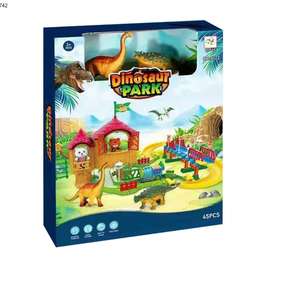 Dinosaurio bobinado carretera carril coche educativo Diy montaje <span class=keywords><strong>Dino</strong></span> Park tema plástico carreras <span class=keywords><strong>Tren</strong></span> Eléctrico riel juguetes para niños - Product Image 6