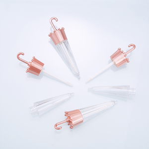 Contenitori Vuoti per Lucidalabbra a Forma di Ombrello, Carini, con Tappo Elettroplaccato Oro Rosa, Striscia Verticale Trasparente, Ricaricabili, in Plastica <span class=keywords><strong>FAYE</strong></span> - Product Image 4