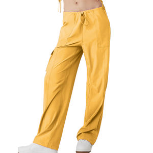 กางเกงคาร์โก้เอวสูงปรับได้สำหรับผู้หญิงมีกระเป๋าหลายช่องความต้องการสูง - Product Image 5