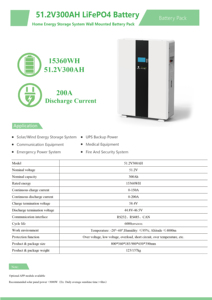 Bateria Solar de Ciclo Profundo LiFePO4 para Backup de Energia UPS 51.2V 300Ah para Armazenamento de Energia Residencial - Product Image 2