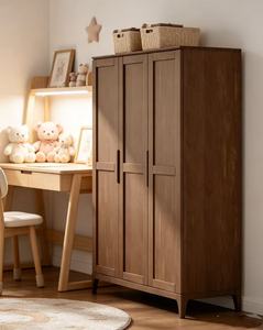 Scandinavian Wooden <b>Wardrobe</b> Shaker Doors Hinged Solid Wood Freestanding Modern Bedroom Furniture Storage - Product Image 3