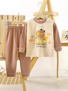 Ropa <span class=keywords><strong>de</strong></span> dormir Otoño Invierno niños ropa interior <span class=keywords><strong>de</strong></span> algodón conjunto niños niñas Casual patrón <span class=keywords><strong>de</strong></span> dibujos animados pijamas ropa <span class=keywords><strong>de</strong></span> casa al por mayor - Product Image 5