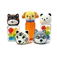 Couvre-tasse en silicone personnalisé en forme de tête d'animal, panda, girafe, licorne, couvercle de thermos, bouchon de bouteille de qualité alimentaire, dessin animé