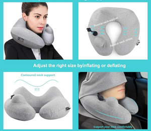 Almohada de Viaje Inflable en Forma de U, Multifuncional, Ecológica, de Algodón, para Avión y Uso en Exteriores, con Soporte para el Cuello - Product Image 4