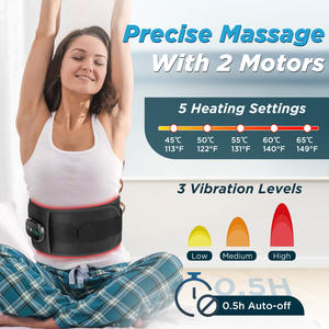 Masseur de taille sans fil avec chaleur et vibration soutien lombaire pour le soulagement des douleurs dorsales ceinture de massage compresse chaude - Product Image 2