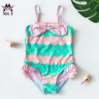 Maillot de bain une pièce imprimé européen et américain MLY pour fille maillot de bain à volants licorne doux pour bébé fille maillot de bain pour enfants bikini pour enfants
