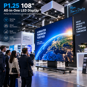 Pantalla LED Plegable y Elevable de 108 Pulgadas P1.25, Pantalla LED HD con Ruedas para Stand de Exhibición, Museo y Sala de Exposición de Productos en Interiores - Product Image 5