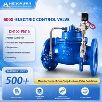 Vanne de régulation de débit et de pression à commande solénoïde en fonte ductile bleue HY 600X PN10/PN16