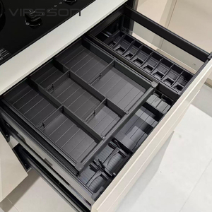 Juego Completo de Gabinetes de Cocina Modulares Blancos con Tablero de Partículas de Mármol, Diseño Moderno, Grifo y Accesorios para Cajones - Product Image 3