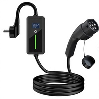 Pengisi Daya EV Portabel 7KW 32A Baru untuk GBT Tipe 1 & 2 3.5KW 16A Kabel Pengisian Daya EVSE Rumah yang Dapat Disesuaikan 5M/10M IP55 UL94-V0