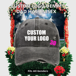 JX Custom Embroidery Ethnic <b>Leaf</b> & Leopard Denim Dad Hat for Men and Women Washed Distressed Baseball Cap-100% Cotton Sporty - Product Image 2