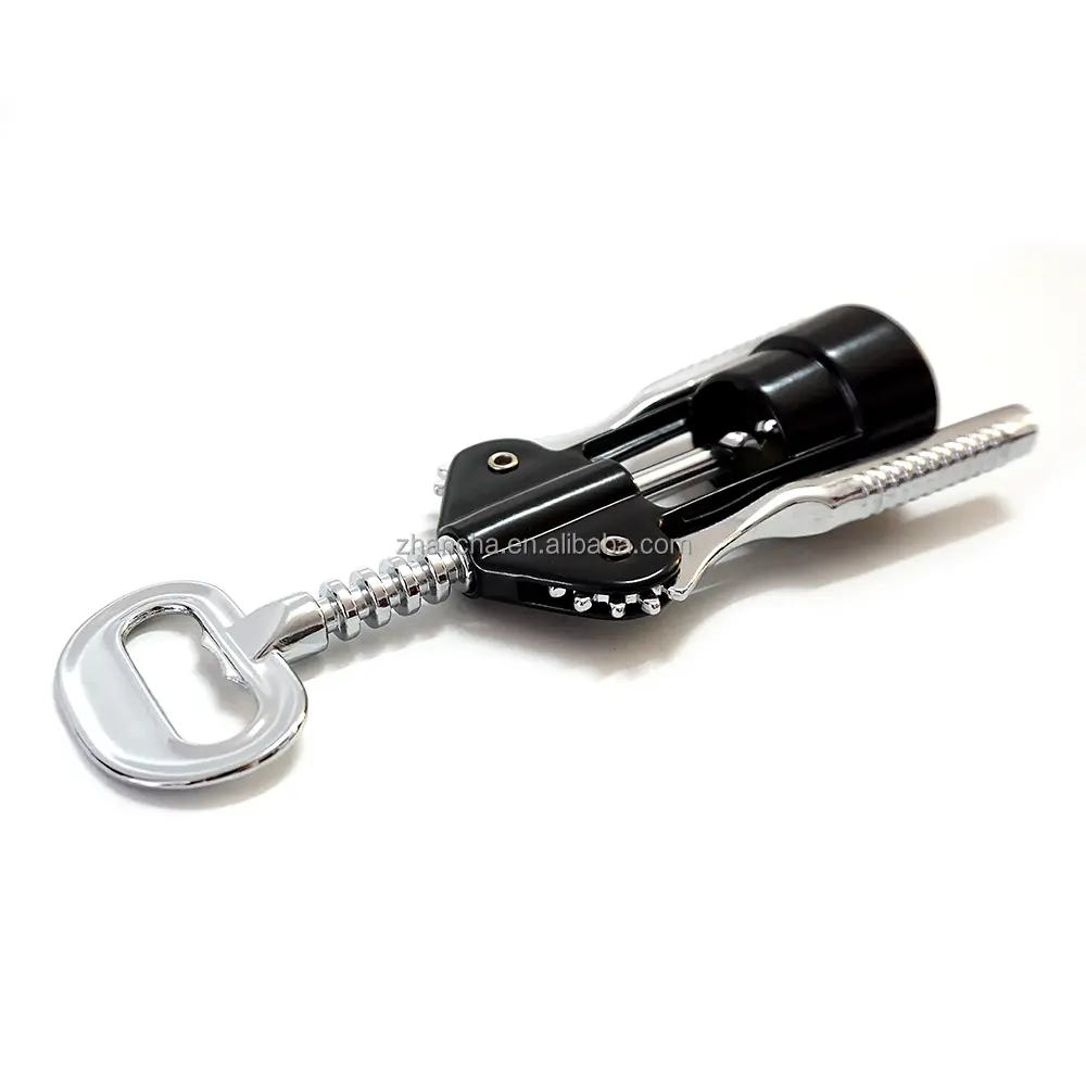 Đen Wing corkscrew bia và rượu vang chai Opener với cánh Grip