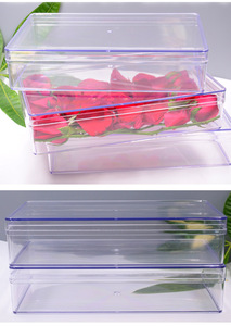 Grande boîte rectangulaire transparente en PS avec couvercle, design empilable, pour la présentation et l'emballage de fleurs, aliments et cadeaux - Product Image 6
