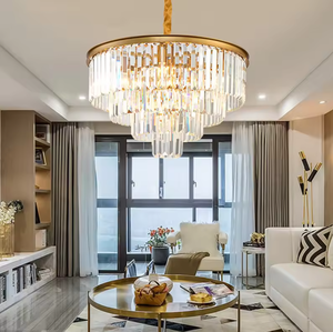 Lámpara colgante K9 Crysta para sala de estar, candelabro moderno de lujo de oro negro con cristal - Product Image 5