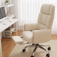 Chaise de bureau pivotante ergonomique en peluche blanche, confort moderne et luxueux avec roulettes, vente chaude pour le bureau, le salon, matériau en tissu