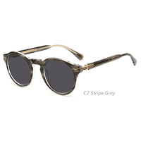 Lunettes de soleil rétro vintage à monture métallique ronde en acétate Lunettes de soleil unisexes avec protection UV et logo personnalisé
