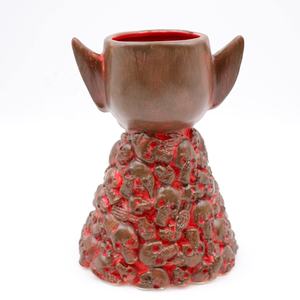 Personnalisé Halloween Hawaii bar tropical verre à cocktail non émaillé brun rouge surface céramique démon diable tête crâne squelette tiki mug - Product Image 4