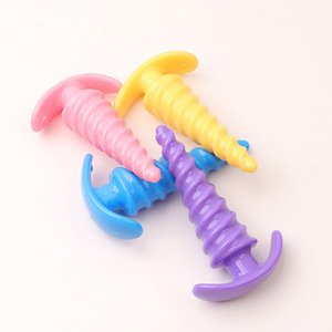 ปลั๊กเสียบก้นแบบหมุนได้ ทำจาก TPE สีชมพู ม่วง เหลือง น้ำเงิน ของเล่นทางเพศสำหรับผู้ใหญ่ - Product Image 3