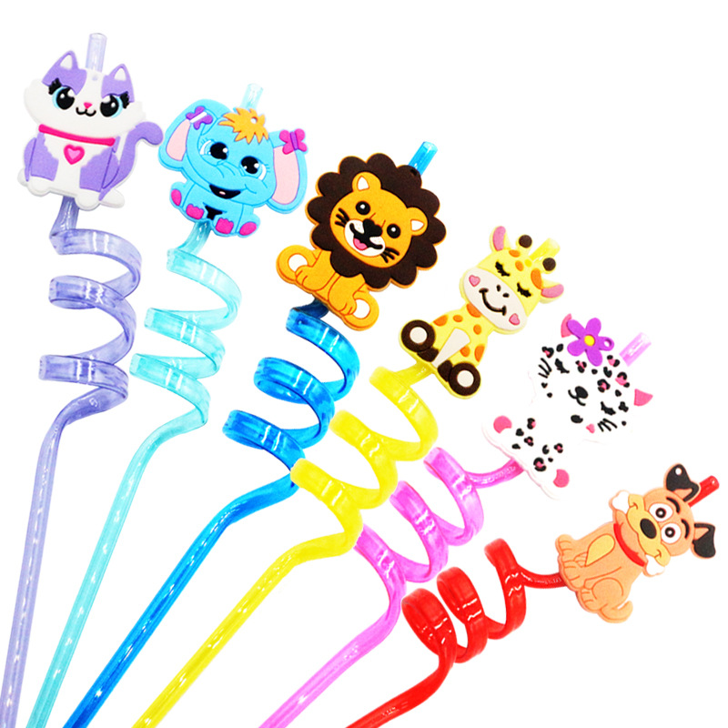 Safari Party Animals Straw Paper Straws Jungle Birthday Party Festive Supplies Decoration Paper Drinking Straws Holiday