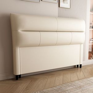 Minimalist <b>Headboard</b> Eco Leather Upholstery Solid Wood Modern Luxury <b>Floor</b> <b>Standing</b> Backrest Adult Bedroom Furniture - Product Image 2