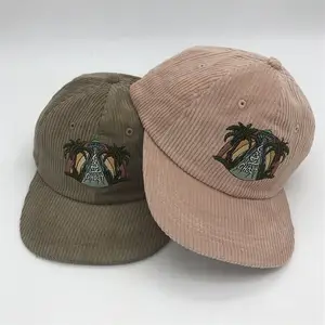 Custom alta qualidade veludo 6 painel snapback cap, boné personalizado com qualidade premium bordado