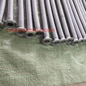 Tuyau en acier inoxydable 304 de 1000 mm de longueur avec revêtement tressé et extrémités à collier - Product Image 1