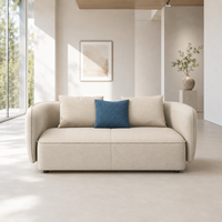 Canapé moderne QINUO, design incurvé, tissu technique, confortable, minimaliste, pour salon, maison, appartement