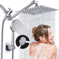 Pomme de douche à pluie en acier inoxydable à poignée unique, modes de pulvérisation d'eau à main, haute pression, accessoires de salle de bain combinés pour utilisation hôtelière