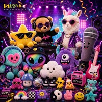 Pack de poupées en peluche OEM sur le thème du concert rock, DJ, Ours, Llama, Alien, Poupées en peluche sur le thème de la musique