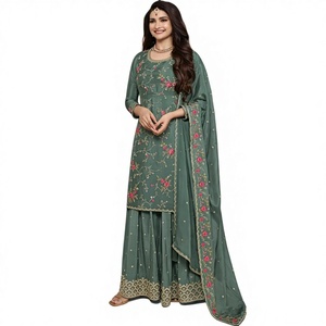 Colección de Salwar Kameez Étnicos Indio-Pakistaníes de Jacquard de Viscosa con Estampado Floral Intenso de Fatema Fashion 2024, Hermosos para Bodas - Product Image 1