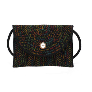 Bolso Bandolera de Paja Tejida para Mujer, Estilo Bohemio Color Caqui, con Cierre Magnético, para la Playa - Product Image 5