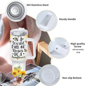 40 Oz Stainless Steel Sublimation Tumbler <b>with</b> <b>Handle</b> 20 Pack <b>Travel</b> <b>Mug</b> Blanks Spill Proof Vacuum Insulated White - Product Image 2