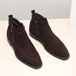 Zapatos de Cuero con Punta en Pico para Hombre, Zapatos Formales de Negocios de Cuero Genuino, Zapatos de Novio para Boda, Zapatos Derby con Suela Gruesa para Aumentar la Estatura - Product Image 4