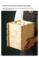 Kit de panier en bois pour la cuisson de Baby Bao Bun, Dim Sum, Rice Potsticker, aliments chinois et asiatiques, panier vapeur en bois