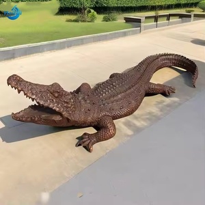 Escultura de Animal de Bronce - Estatua de Cocodrilo Fundida para Decoración de Jardín, Producto de Artesanía <span class=keywords><strong>en</strong></span> Metal - Product Image 6