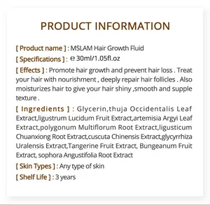 Logotipo personalizado couro cabeludo reparação óleo de cabelo óleo de crescimento do cabelo para a calvície alopecia tratar